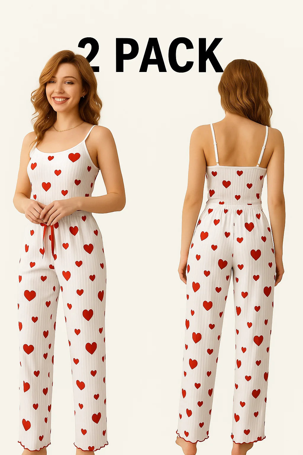 LuxeHeart Ribbed Full Lounge Set