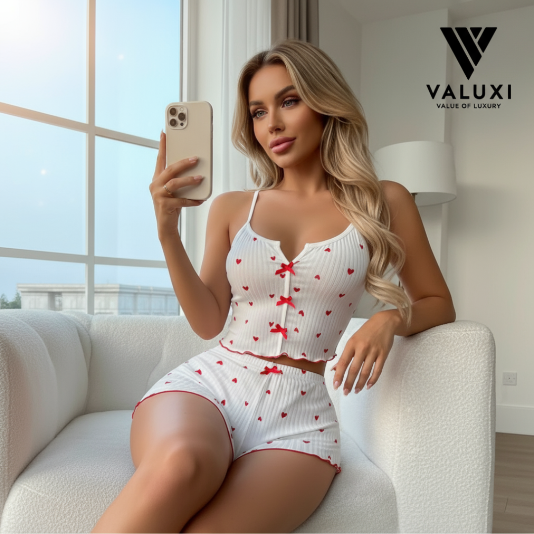 LuxeHeart Ribbed Lounge Set