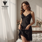 LuxeNoir Satin Lace Set