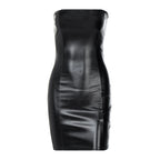 LuxeLeather Strapless Mini Dress