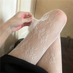 LuxeBlush Lace Mesh Floral Stockings
